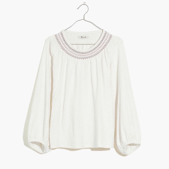 MADEWELL| Superlight Jacquard Embroidered Smocked - Picture 1 of 11